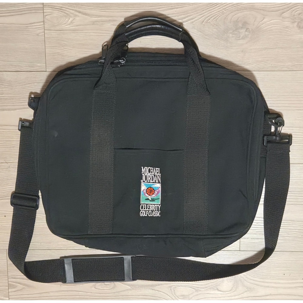 Vintage Michael Jordan Celebrity Golf Classic Messenger Bag Black Canvas Laptop